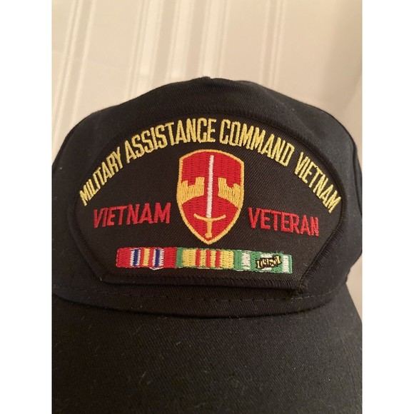 Vietnam Veteran ‘Military Assistance Command Team’ Black Adjustable Cap Hat - Picture 2 of 7